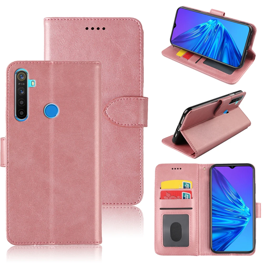 

MKS Phone Case for OPPO Realme 5 pro Flip Stand Magnetic soft TPU silicone PU Leather Wallet Case with ID card slot