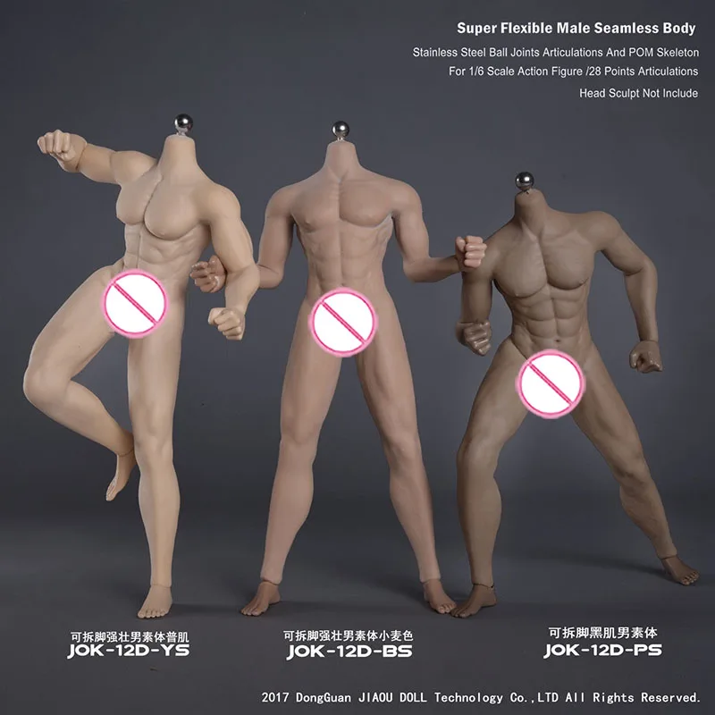 

In Stock JOK-12D-YS/PS/BS 1/6 Male Strong Muscle Detachable Foot Body 12'' Man Flexible Seamless Action Figure Model