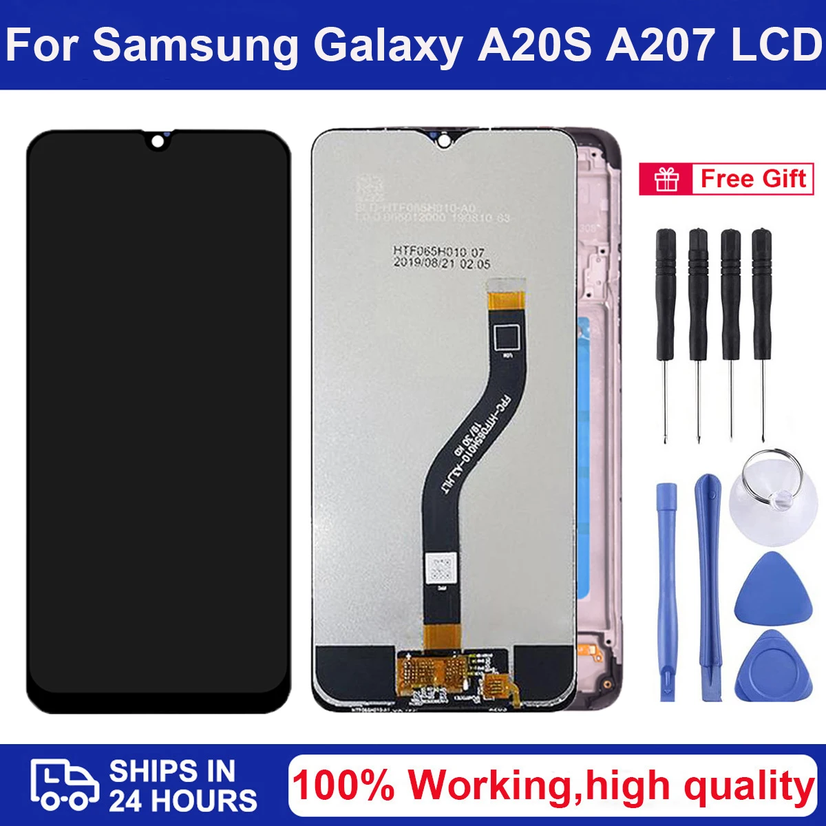 

6.5" Original With Frame LCD For SAMSUNG Galaxy A20S A207 SM-A207F A207M A207F/DS A2070 Display Touch Screen Digitizer Assembly