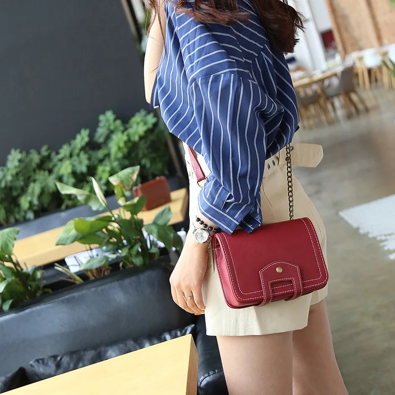

LILYQUEEN Women Mini Crossbody Messenger Bag Fashion Chain Ladies Flap Solid PU Leather