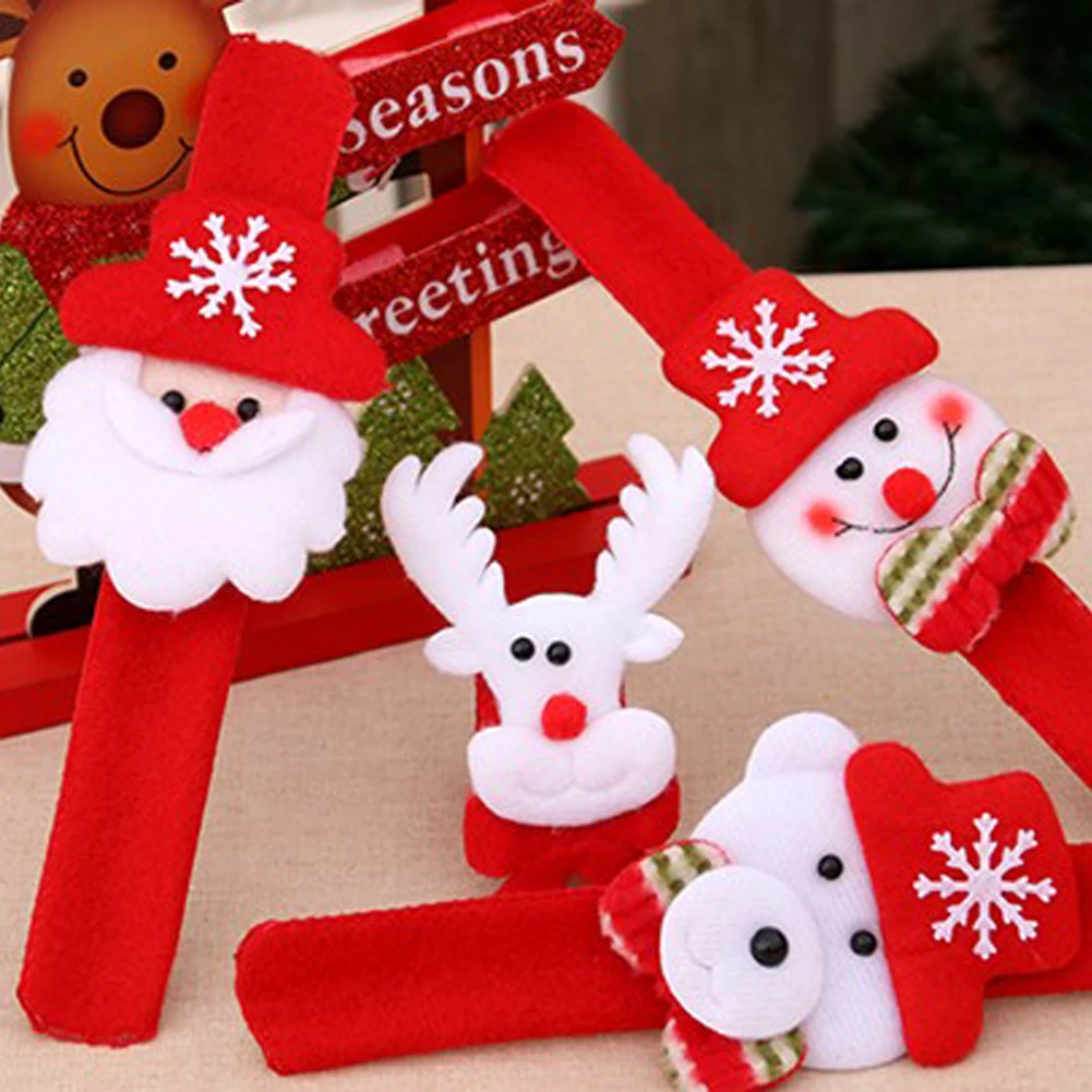 1 шт. новогодние Круглые Наручные часы-браслет с Санта-Клаусом снеговиком оленем |