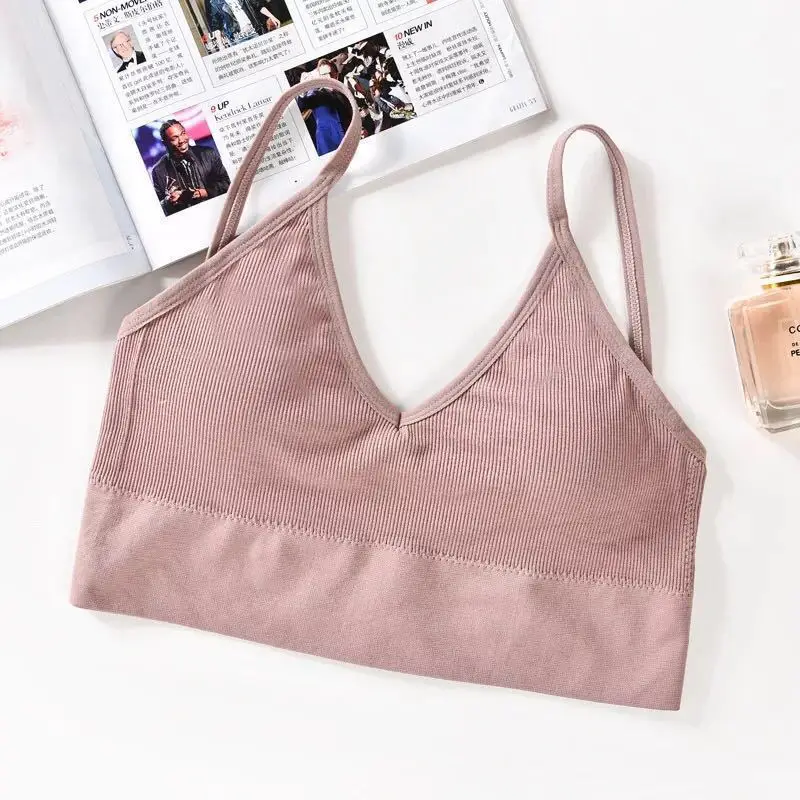 

2021 Kaka Same Big U Beauty Back Wrapped Chest Threaded Thin Camisole Comfortable Triangle Back Ladies Underwear Wrapped Chest