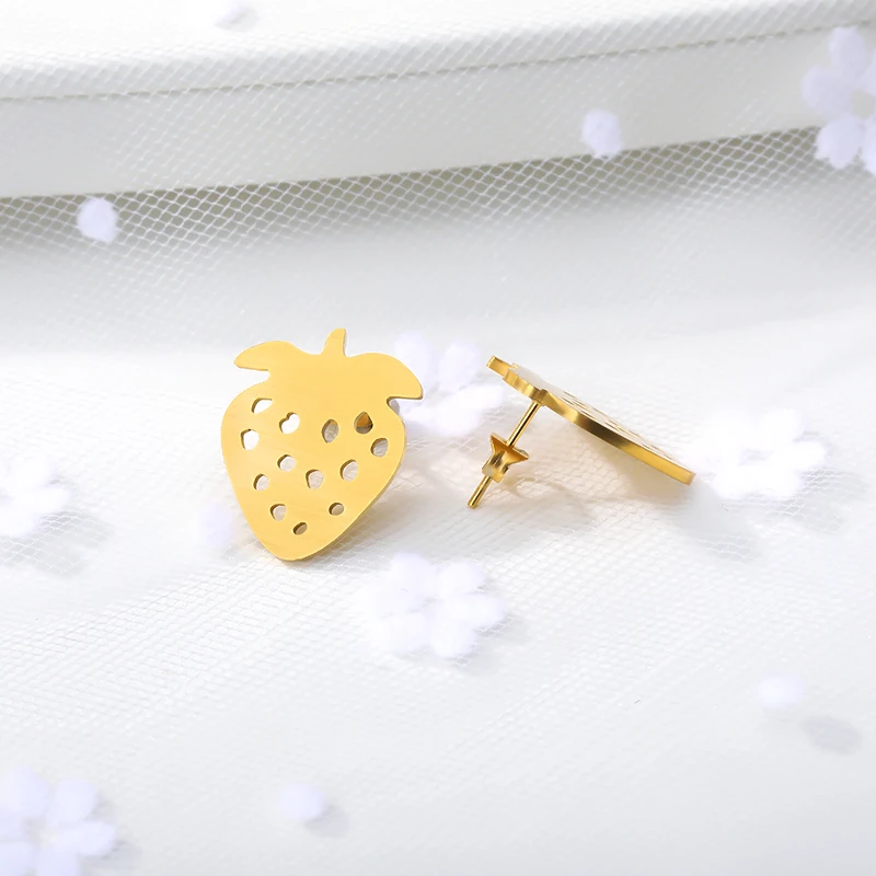 Модные милые миниатюрные фрукты Клубника Серьги для девушек Женские