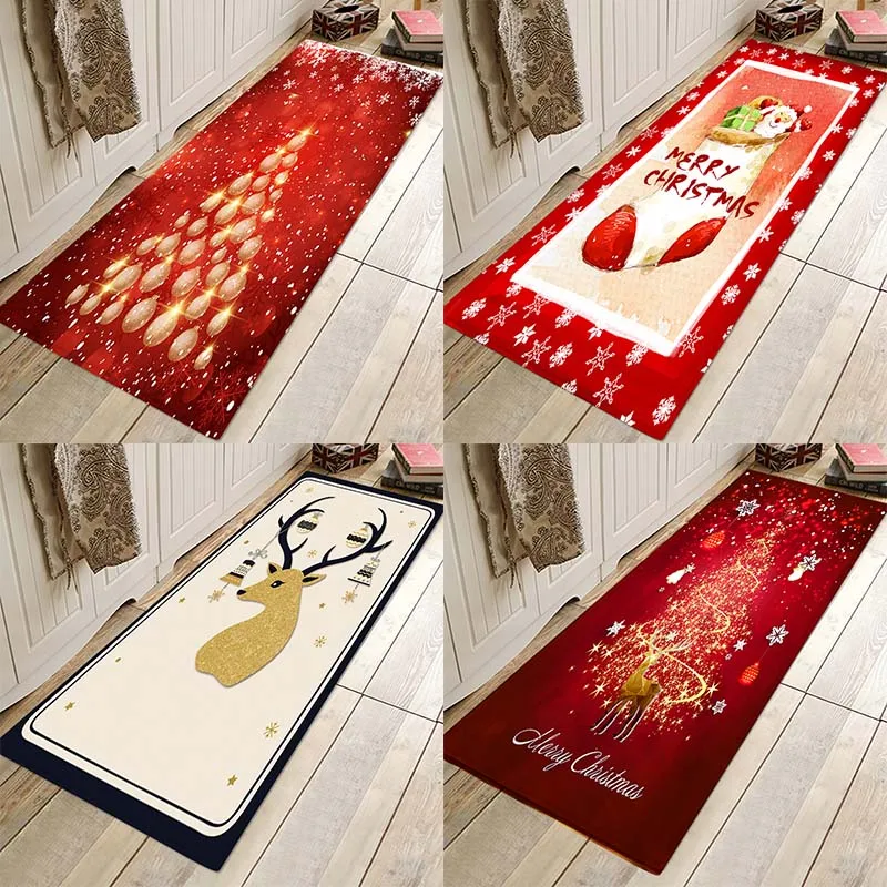 

Christmas mat ,Christmas holiday mat, Christmas party mat, home flannel Anti-Slip absorbent soft mat，Kitchen absorbent floor mat