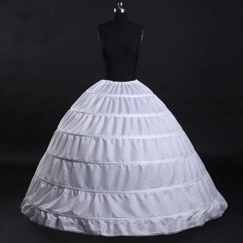 

6 Hoops Petticoat Skirt for Wedding Bridal Dress Women Fluffy Underskirt Ankle Length Ball Gown Elastic Waist Crinoline Slips