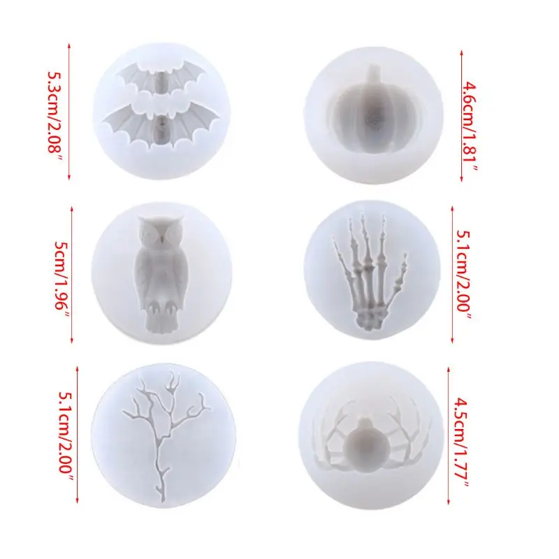 

9pcs Halloween Theme Silicone Molds Resin Jewelry Casting Mold Kit with Tools
