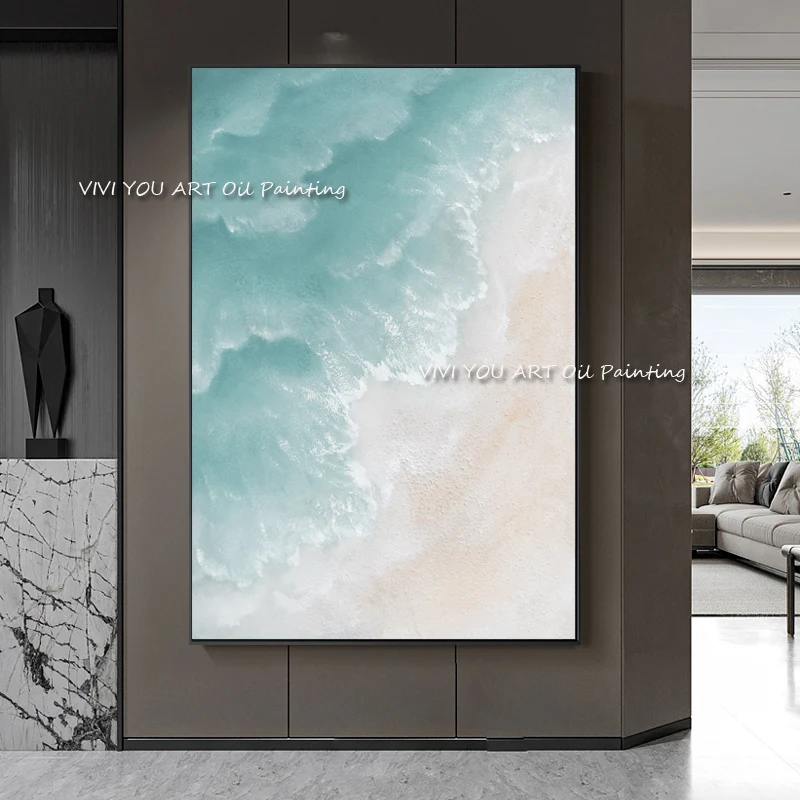 100% ручная роспись простая картина маслом в океане морской большой размер работа