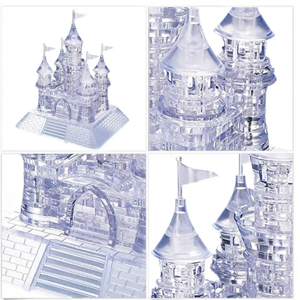 3D DIY Строительные Модели замков пазлы для сборки модель с мигающим кристаллом