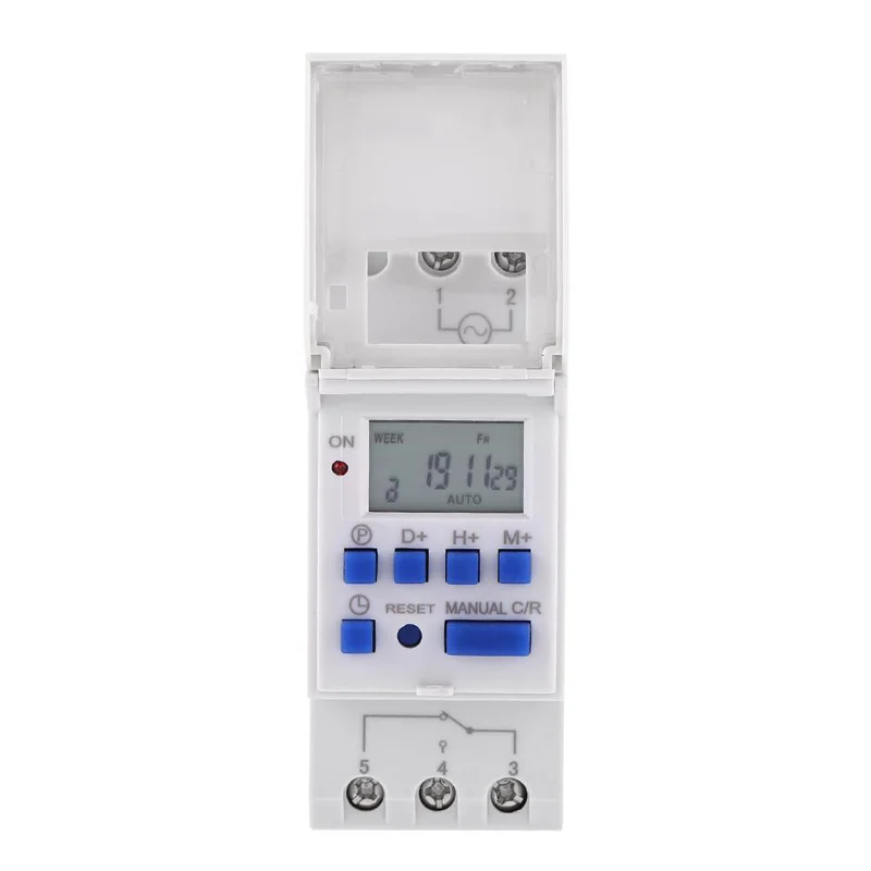 

Digital Programmable Timer Switch LCD Display AHC15A DIN Rail Install 16 ON/OFF