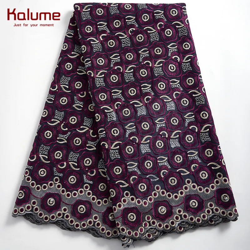 

Kalume African Lace Fabrics 2021 Swiss Voile In Switzerland DIY Dress Nigerian Cotton Lace Fabric For Dress Party Wedding H2351