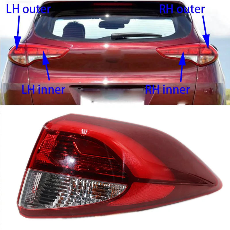 1 шт для hyundai tucson- сзади правой и левой внутренней и внешней стороне хвост светильник фонарь стоп-сигнала задний светильник Реверсивный светильник