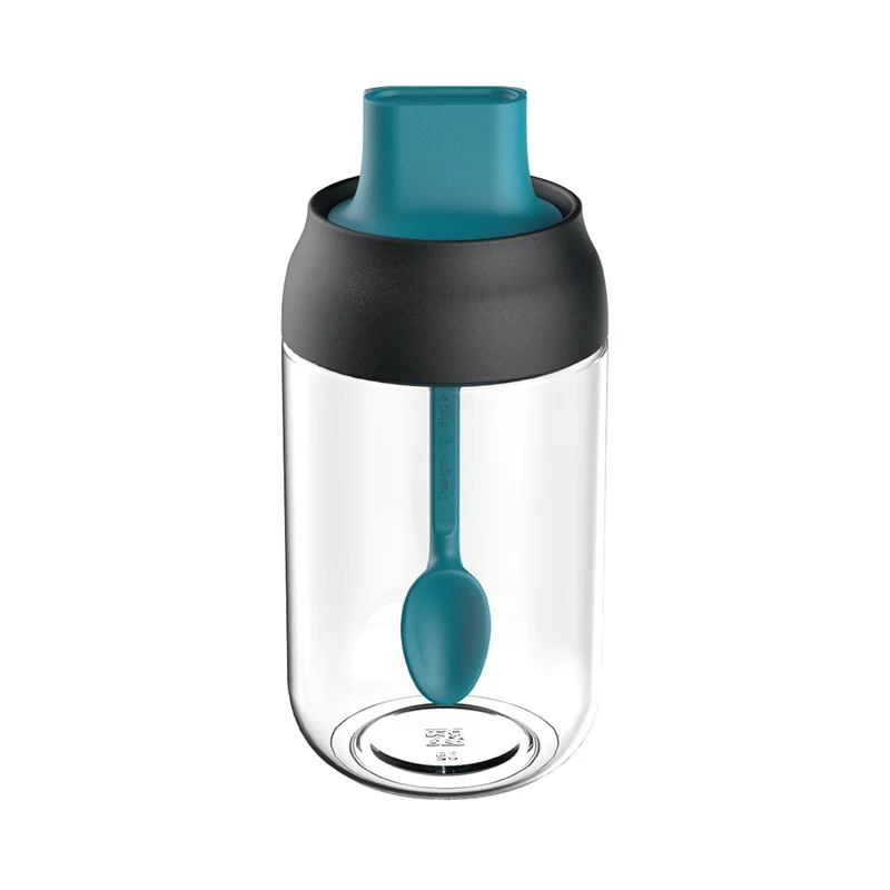 

Kitchen seasoning pot spoon and lid integrated bottle with dispenser stickers for spices storage jars kitchen sets device