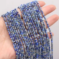 natural lapis lazuli faceted beaded round shape beads for jewelry making diy necklace bracelet accessries 3x2mm