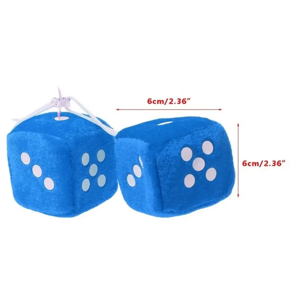 

70% Dropshipping!!2Pcs Fuzzy Dice Dots Rear View Mirror Hanger Decoration Car Styling Ornament