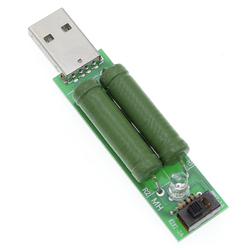 USB Port Mini Discharge Load Resistor Digital Current Voltage Meter Tester 2A/1A With Switch 1A Green Led / 2A Red | Электронные