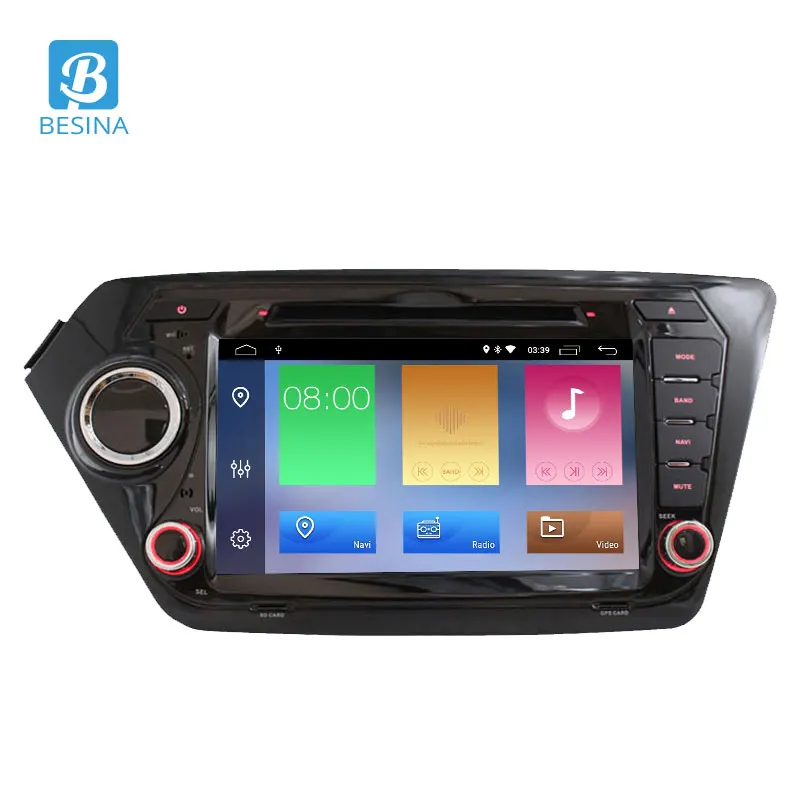 Besina 2 Din Android 9,0 автомобильный dvd-плеер для Kia k2 RIO 2010- wifi стерео gps радио мультимедиа автоаудио
