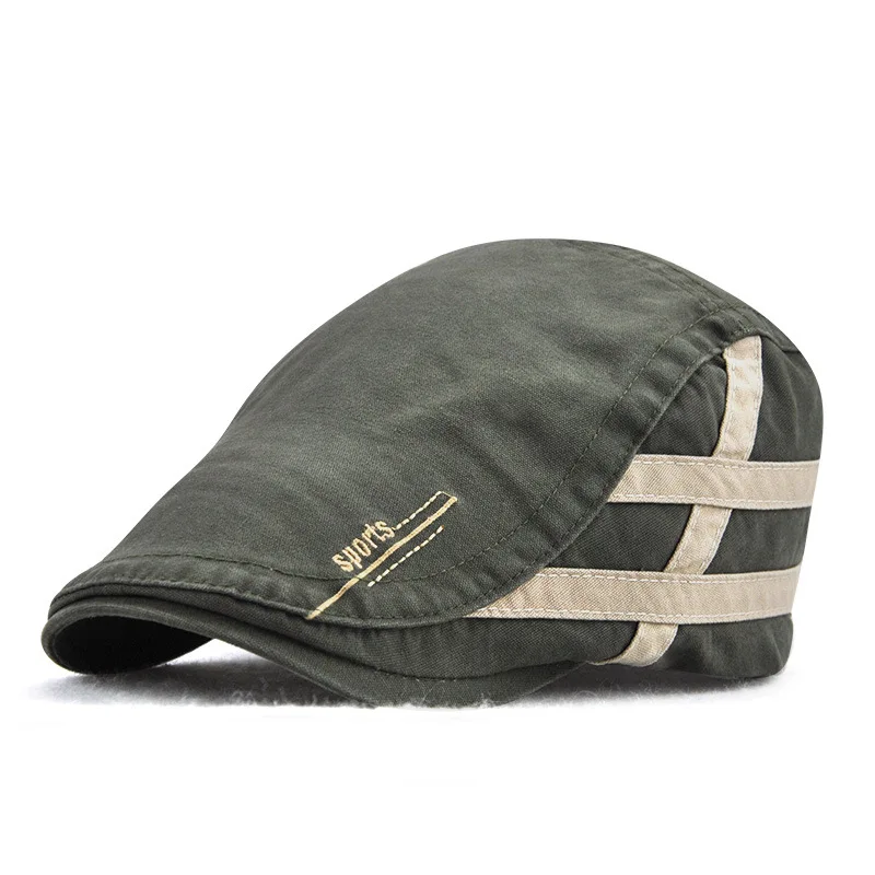 100% Cotton Berets Caps for Men Casual Striped Visors Sun Hats Gorras Planas Unisex Hat