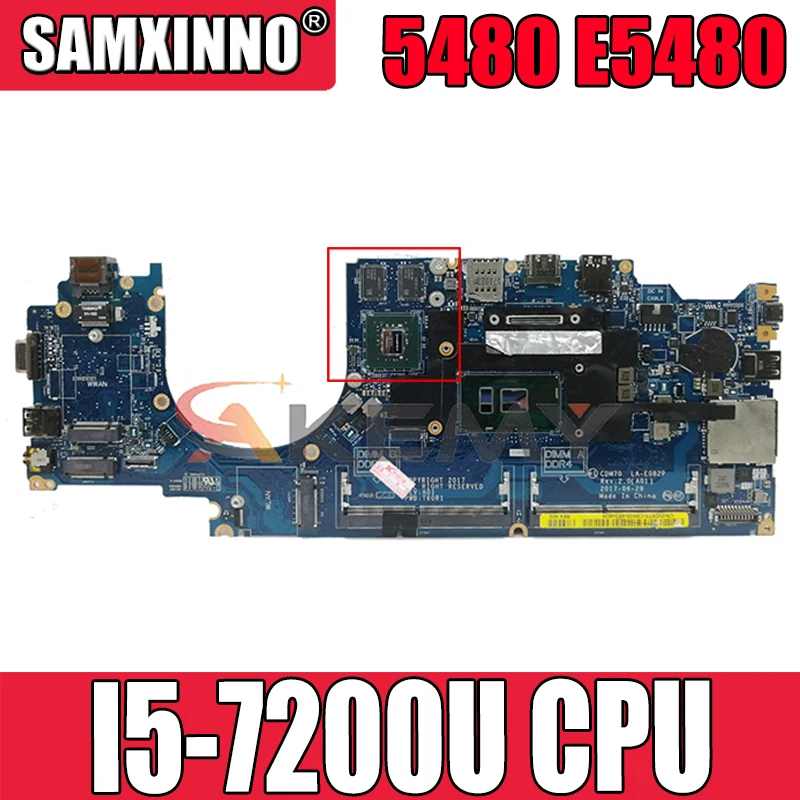 

Akemy I5-7200U FOR DELL Latitude 5480 E5480 Laptop Motherboard CDM70 LA-E082P CN-06JP6M 6JP6M DKJP1 Mainboard 100%tested