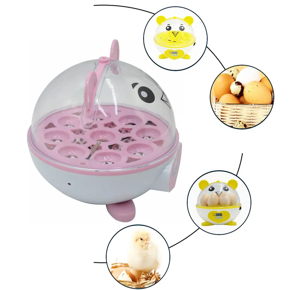 Мини инкубатор для 9 яиц инкубационный Брудер ручная Поворотная куриная утка