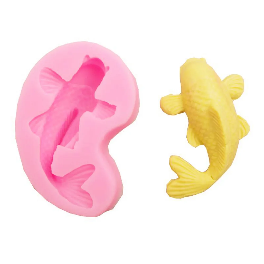 3D рыбы Форма DIY силиконовая форма для выпечки прессформы Карп Fondant (сахарная)