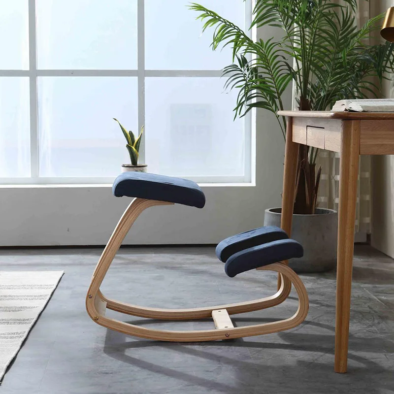 Деревянный стул-качалка эргономичное кресло на колени офисное с толстой