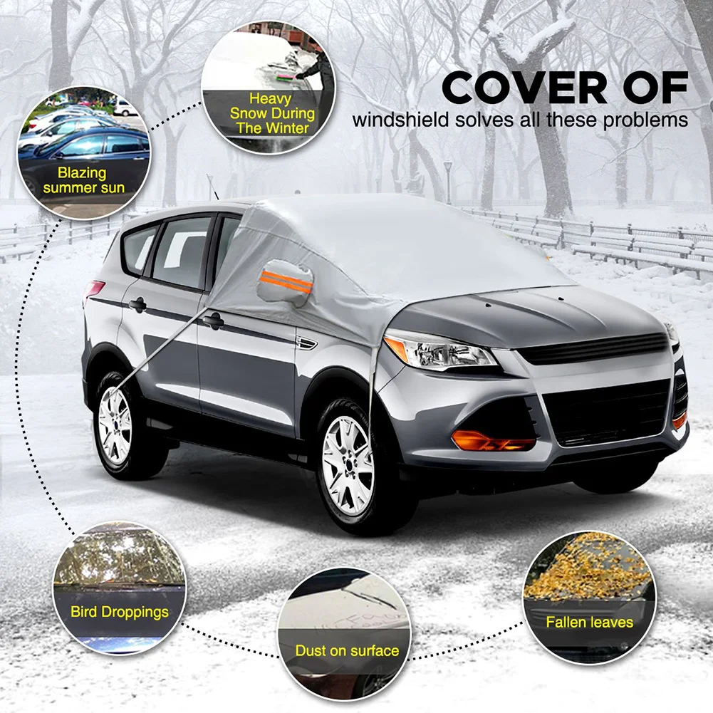 

Car Windshield Winter Snow Sun Protect Cover Tarp Ice Scraper Frost Dust Removal Truck Van for SUV Cars Exterior Accessories