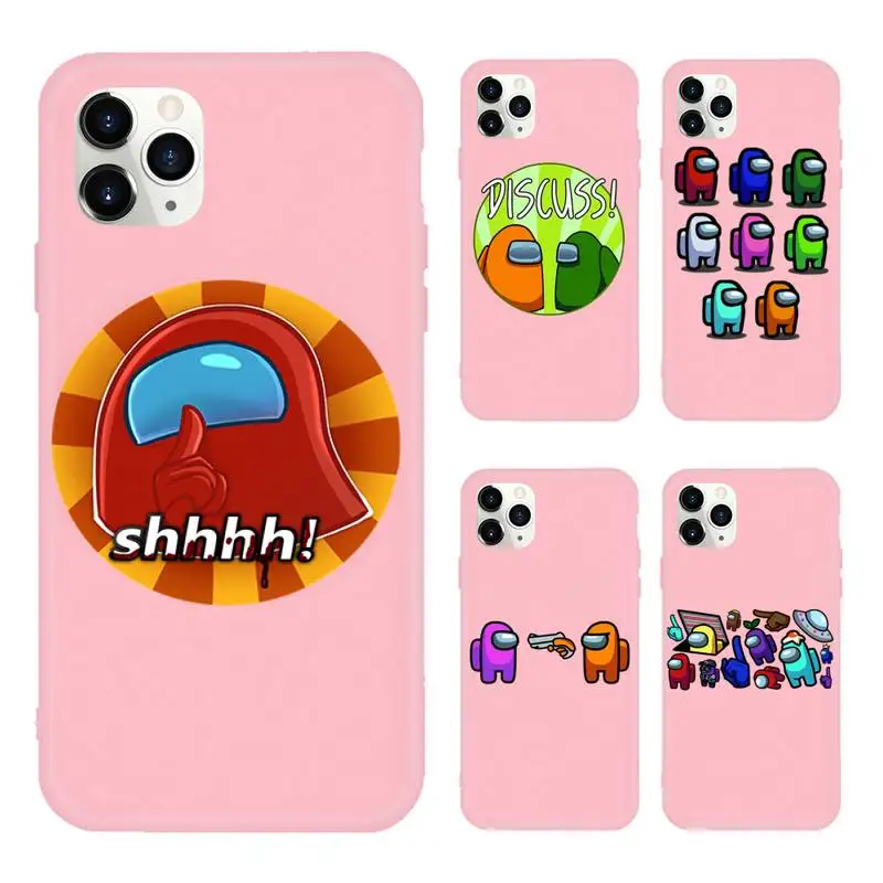 

Among Us Hot game Phone Case Candy Color for iPhone 11 12 mini pro XS MAX 8 7 6 6S Plus X 5S SE 2020 XR