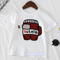 funny nutella graphic print tshirt summer tops for girlsboys cute kids clothes short sleeve t shirt kawaii children shirt