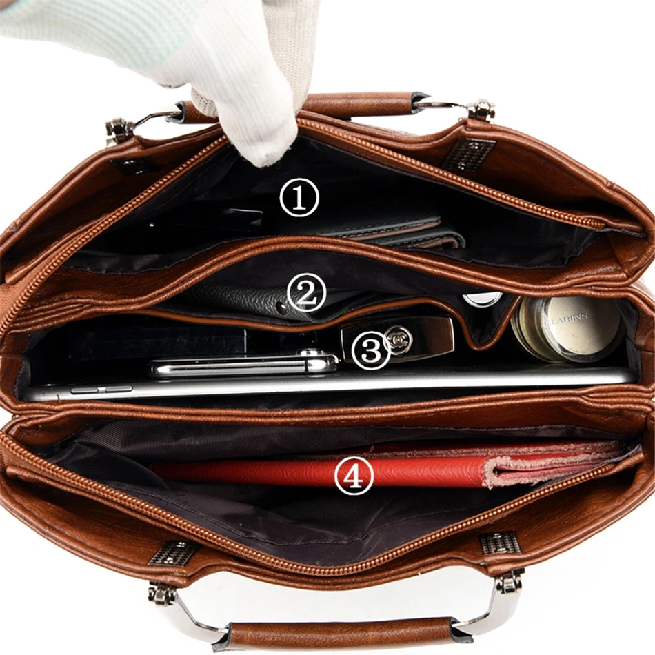 

Vintage Handbag High Quality Large Capacity Tote Bags Handbags Women Famous Brands PU Leather Retro Shoulder Bag Sac A Main 2021