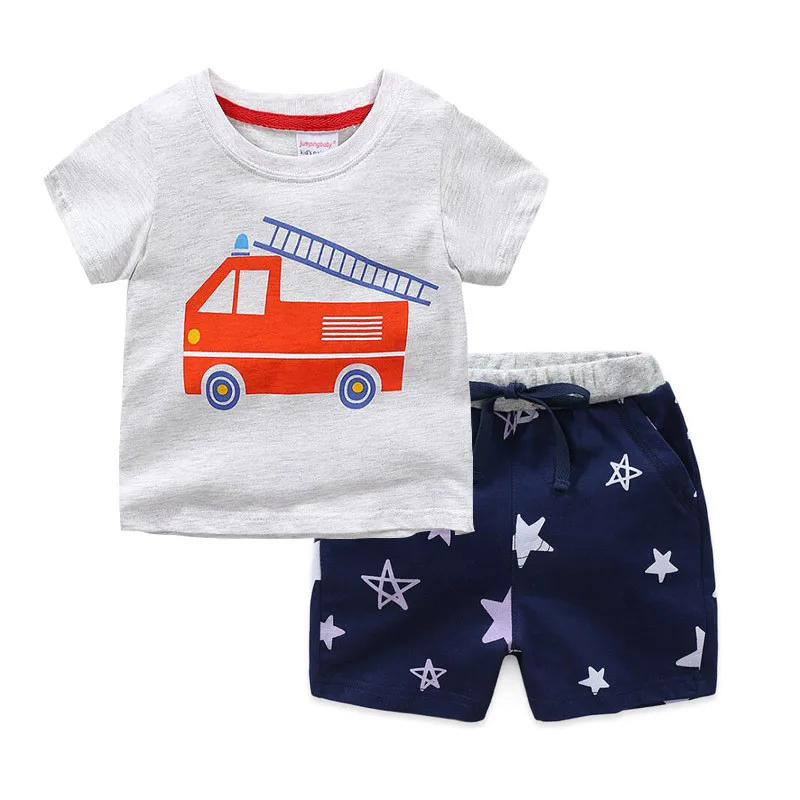 

2020 Jumpingbaby Kid Clothes Boys Clothing Sets Vetement Enfant Garcon Car Conjunto Infantil Kids Summer Outfits Jongens Kleding