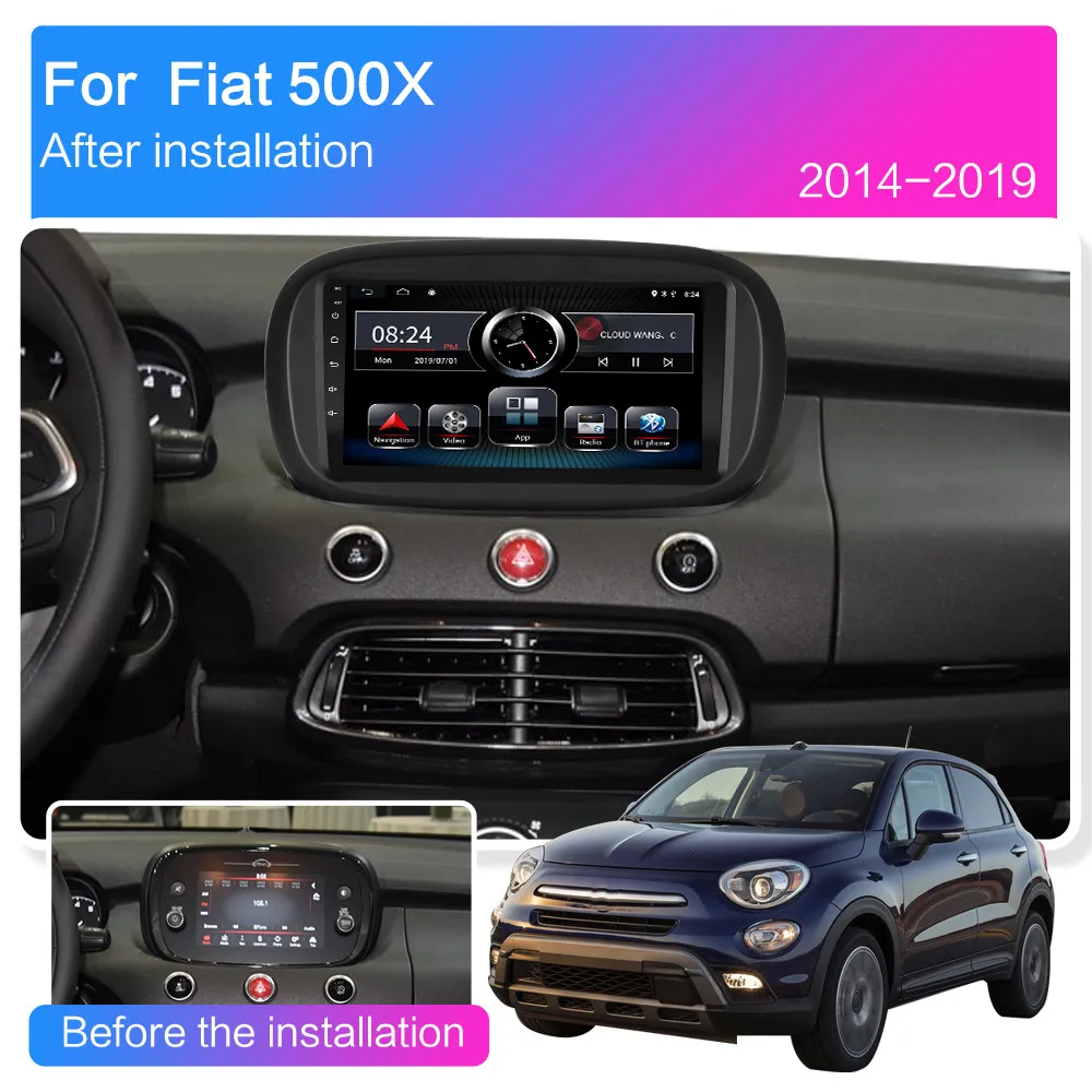 2 Din Android для Fiat 500X 500x2014 2015 2016 2017 2018 2019 автомобильный DVD мультимедийный плеер стерео