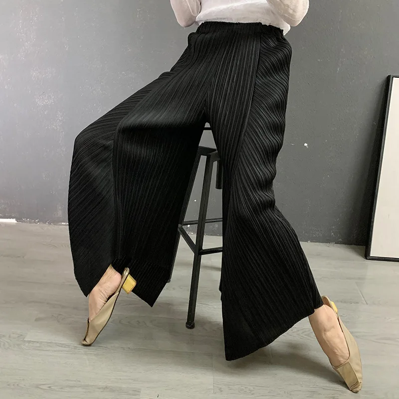 

Autumn New Pleated Pants Women's Loose Wide Leg Pants Pleated Pants Women's New Crimped Pants Show Thin Casual Pants