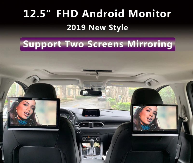 12,5 дюймов Android 8,1 Автомобильный подголовник монитор 1920*1080 FHD 1080P видео сенсорный экран wifi/Bluetooth/USB/SD/HDMI/FM MP5 видеоплеер