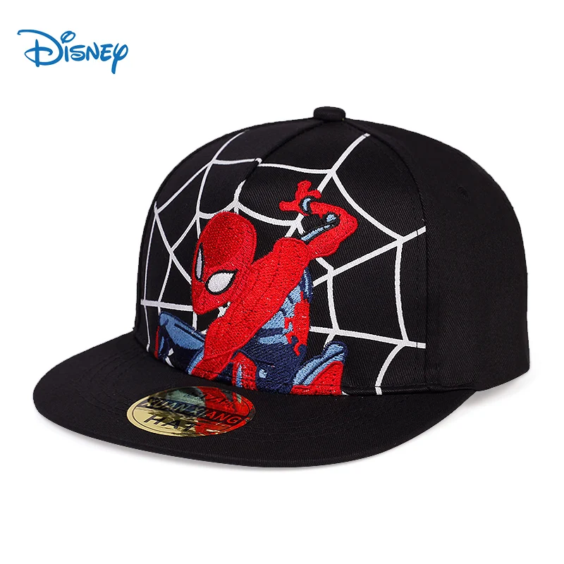 Disney Marvel Hat Children Hat Baseball Cap Flat Brim Hat Superhero Spider Man Embroidery Adjustable Baby Boys Girls Hip Hop Hat