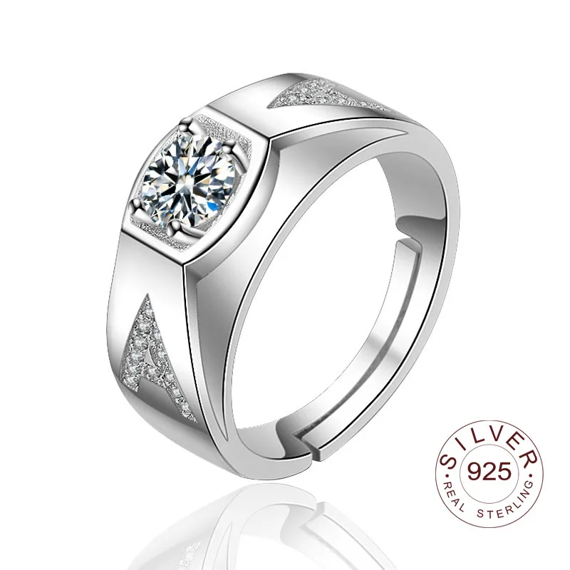 

С украшением в виде кристаллов S925 серебряное кольцо для женщин с циркониевым кристаллом, перстни коктейльное частью бренда кольцо ювелирны...