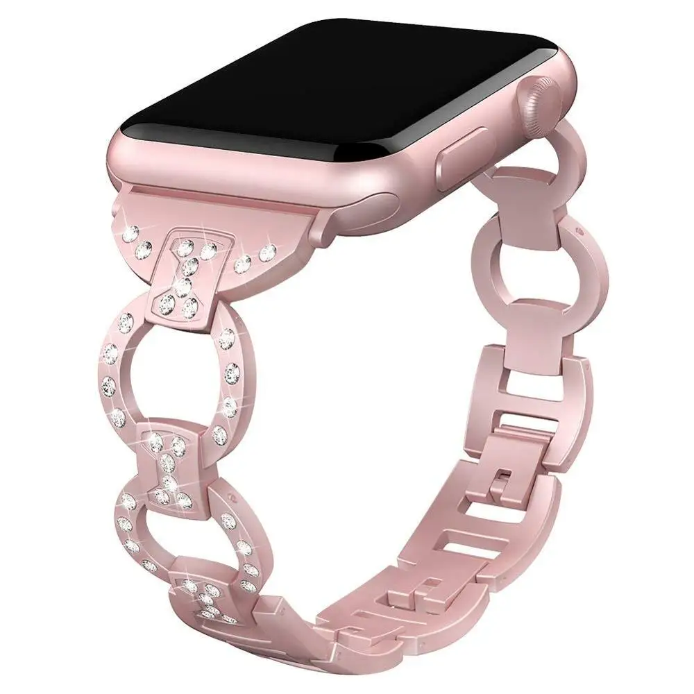 Ремешок для apple watch 5 4 3 Роскошный Металлический Алмазный iwatch 1/2 ремешок 42 мм/38 мм/44