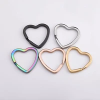 20pcslot 3131mm mirror polish stainless steel heart keyring for diy making key chain womens mens lovers gifts fashion jewelry