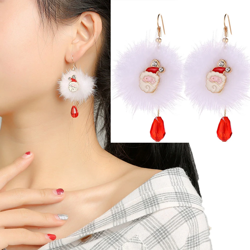 Серьги подвески Tronzo Рождественский Санта Клаус 2 шт./компл. прекрасный снеговик