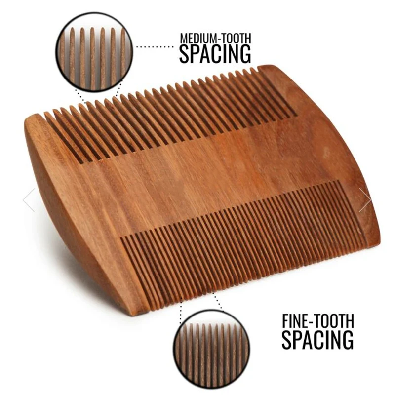 

Деревянный борода расческа мелкая и крупная расческа зубы сандаловое дерево, щетка для бритья, анти-статический усы карманный гребень
