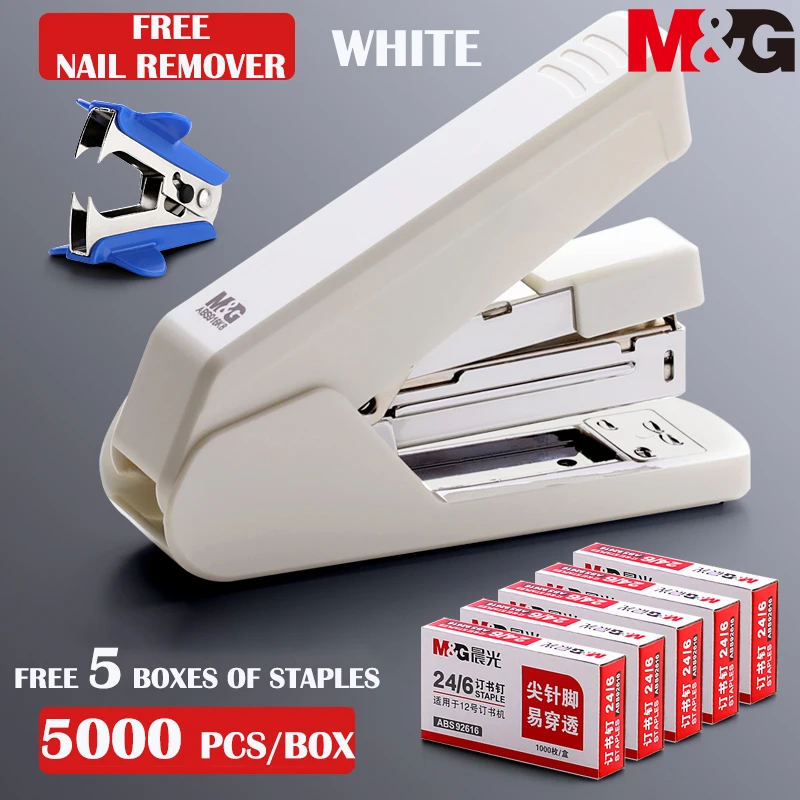 

M&G Heavy Duty Stapler Effortless Paper Stapling Machine 50 Sheet School Office Supply Stationery Staples Power Saving Stapler