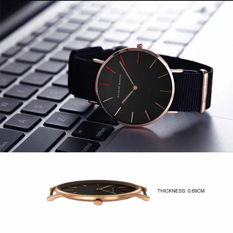 Часы Hannah Martin Мужские кварцевые деловые модные брендовые Роскошные