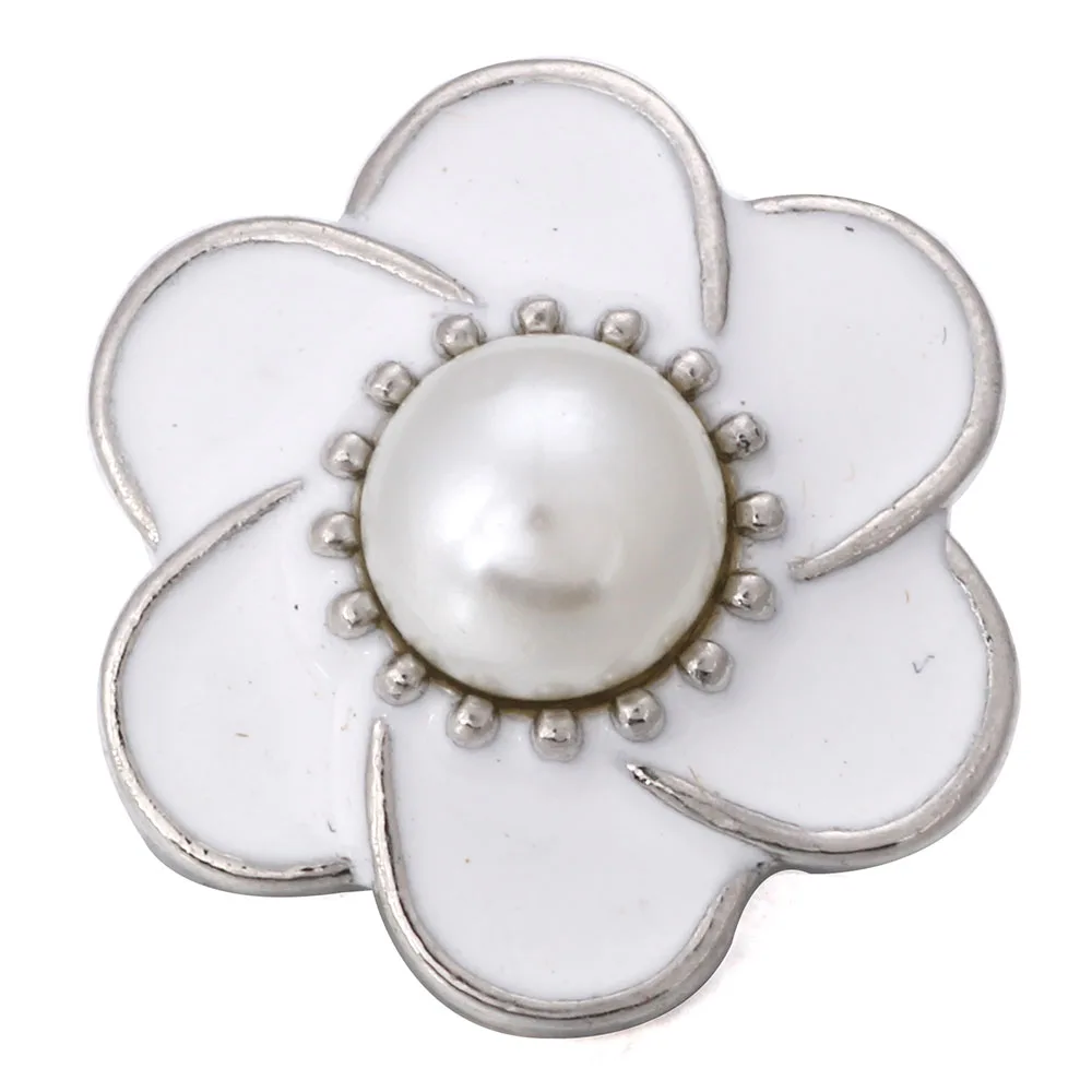 6 шт./лот кнопки-застежки ювелирные изделия белый цветок из горного хрусталя