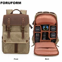 Canvas Waterproof Photography Bag Outdoor Wear-resistant Large Camera Photo Backpack Men for Nikon/Canon/ Sony/Fujifilm
