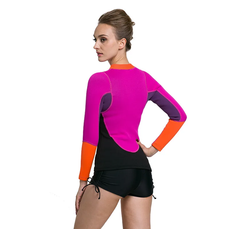 SBART 2MM Neoprene Wetsuit Swimwear Women Short Sleeve Patchwork Swimsuit Scuba Diving Suit One Piece Surfing Jellyfish Wet Suit
