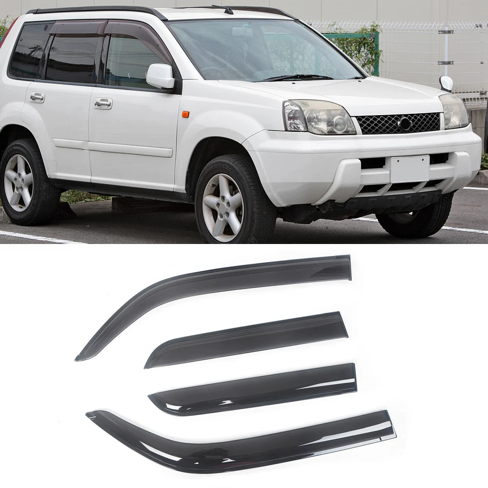 

Ветровые дефлекторы для боковых окон Nissan X-Trail 2001-2019, козырек от дождя для двери, козырек для вентиляционных отверстий, козырек от темного дым...