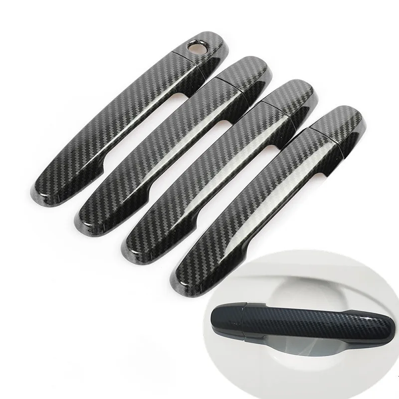 

For Toyota Highlander 2001-2007 Chrome Carbon Fiber Car Door Handle Cover Trim Car Styling Accessories Overlay sticker