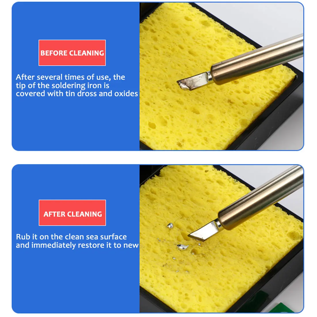 

Hand tools 5 pieces/batch 6cm*6cm soldering iron tip soldering cleaning sponge pad