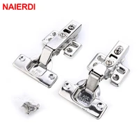 naierdi 4pcs c series stainless steel hydraulic hinge iron core damper buffer cabinet hinges cupboard door hinges soft close