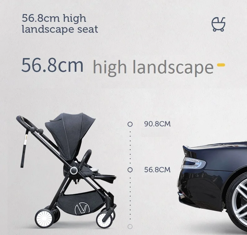 VIKI высокий ландшафтный светильник взвешивающая детская коляска портативная