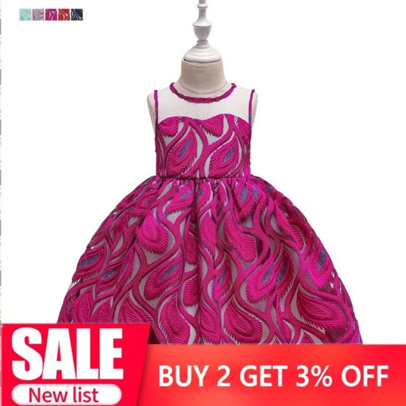 children's tutu clothing pageant dresses flower girl embroidery mesh weddings kids Sleeeveless knee length | Детская одежда и